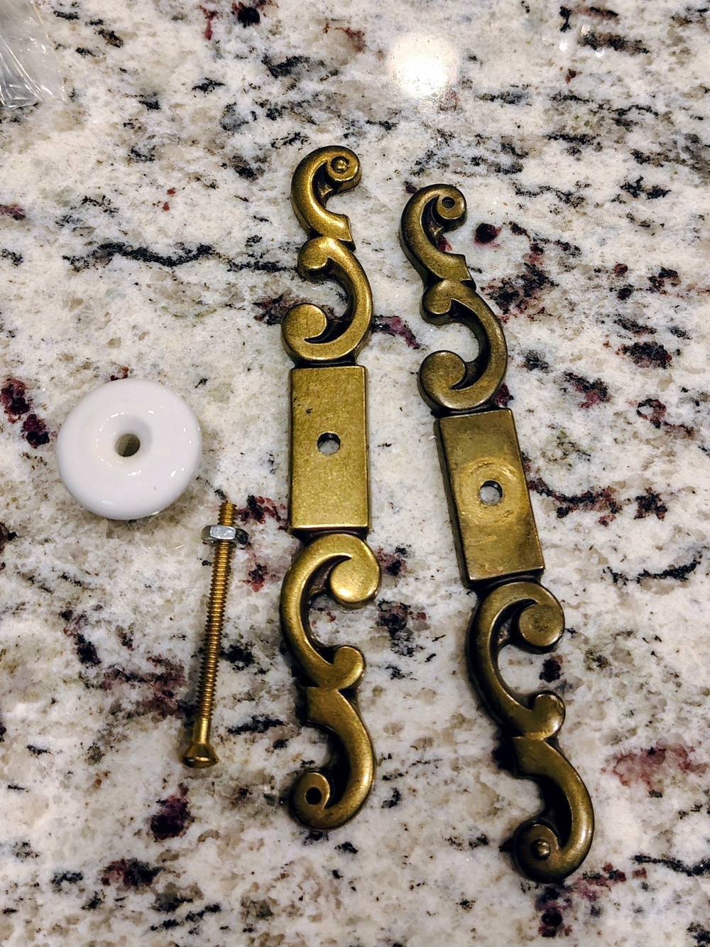 Ornate Brass-Color Furniture Knobs